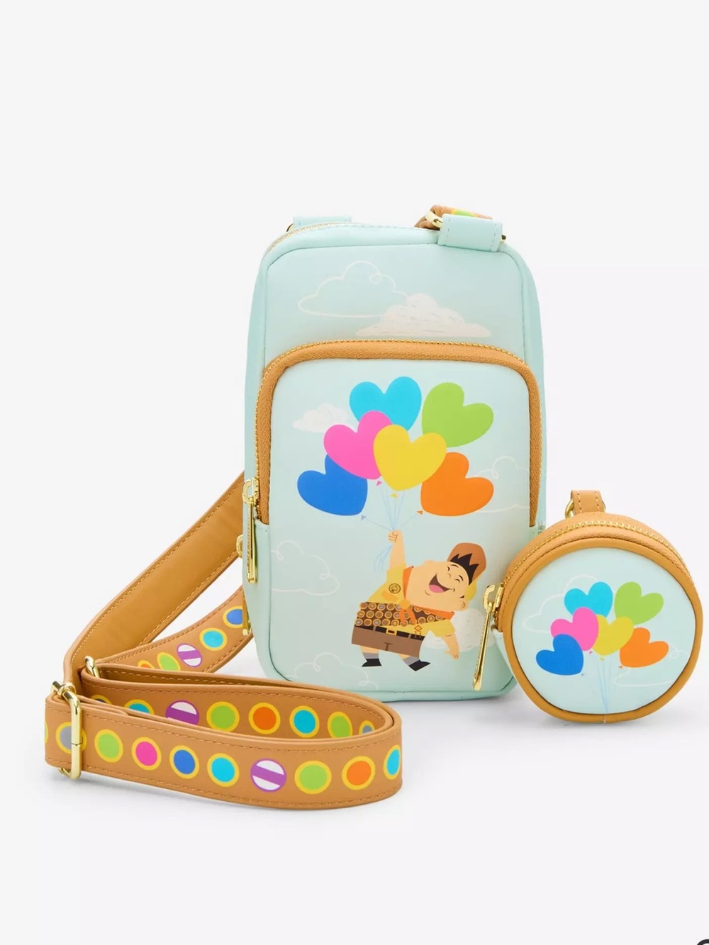 Loungefly Disney Pixar Up Russell Heart Balloons Crossbody Bag with Coin Purse